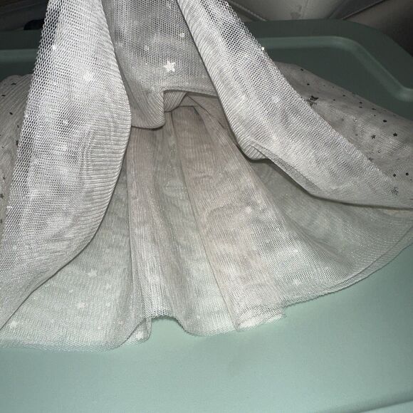 NWT Falls Creek Baby Girl's Toddler Tutu Skirt Size 24 Months Ivory Silver Stars - Picture 3 of 5